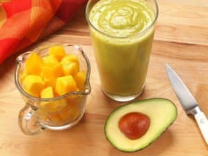 Mango avocado fruit smoothie