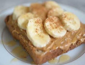 Peanut butter and banana on toast