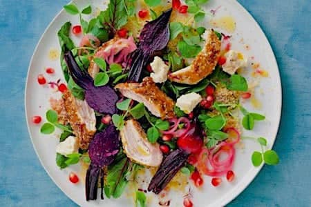 Almond-Crusted Chicken with Beetroot