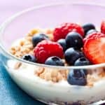 Seasonal fruit with Greek yogurt